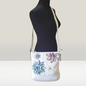 Coach White Crossbody Bag with Floral Design
